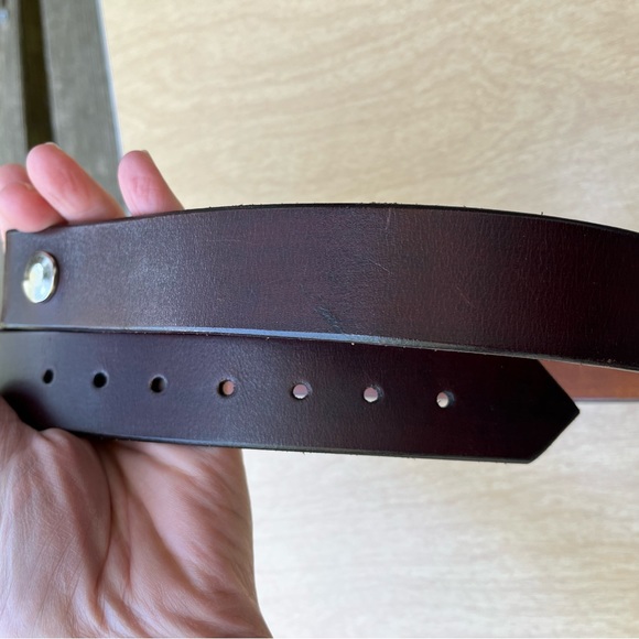 Bob Dunn Handmade Brown Leather Belt - No Buckle Sz 30 - Picture 6 of 12